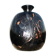 Vase in multi-layered black glass paste with inclusions of gold and other colors, signed by Bob le Bleïs