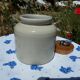 Sandstone pot enamelled beige sand and its cork in croated cork