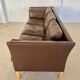 MID CENTURY VINTAGE DANISH MOGENS HANSEN 3 PERSON SOFA IN COCO BROWN LEATHE