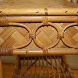 Vintage rattan bedside table