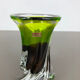 Large Vintage Green Brown Hand Blown Crystal Glass Vase by Joska, Germany, 1970s