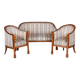 Biedermeier Birch Seating Set, Vienna, Austria, 1830s, Set of 3