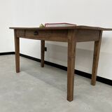 Small walnut farmhouse table with spindle legs