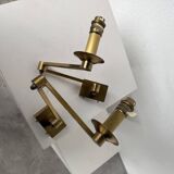 Pair of brass wall lights with articulated arms from the 70s