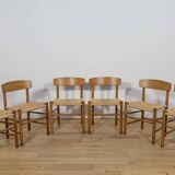 J39 Folkchairs Chairs by Børge Mogensen for FDB Møbler, Denmark, 1960s, Set