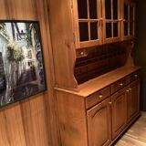 Honey-colored varnished pine vessel