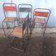 4 antique metal wooden chairs