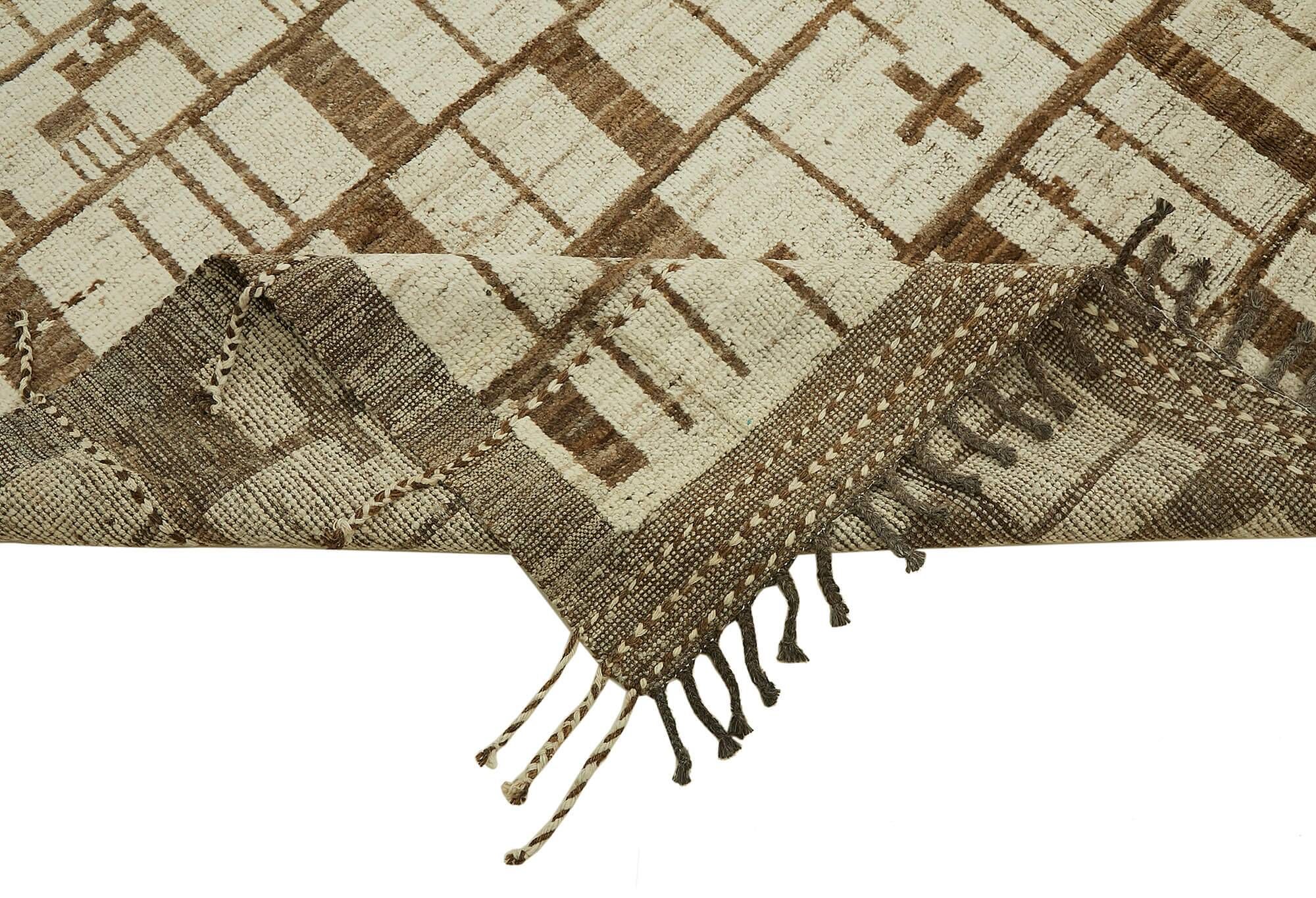 Hand-Knotted Tribal Unique 278 cm x 396 cm Beige Wool Carpet