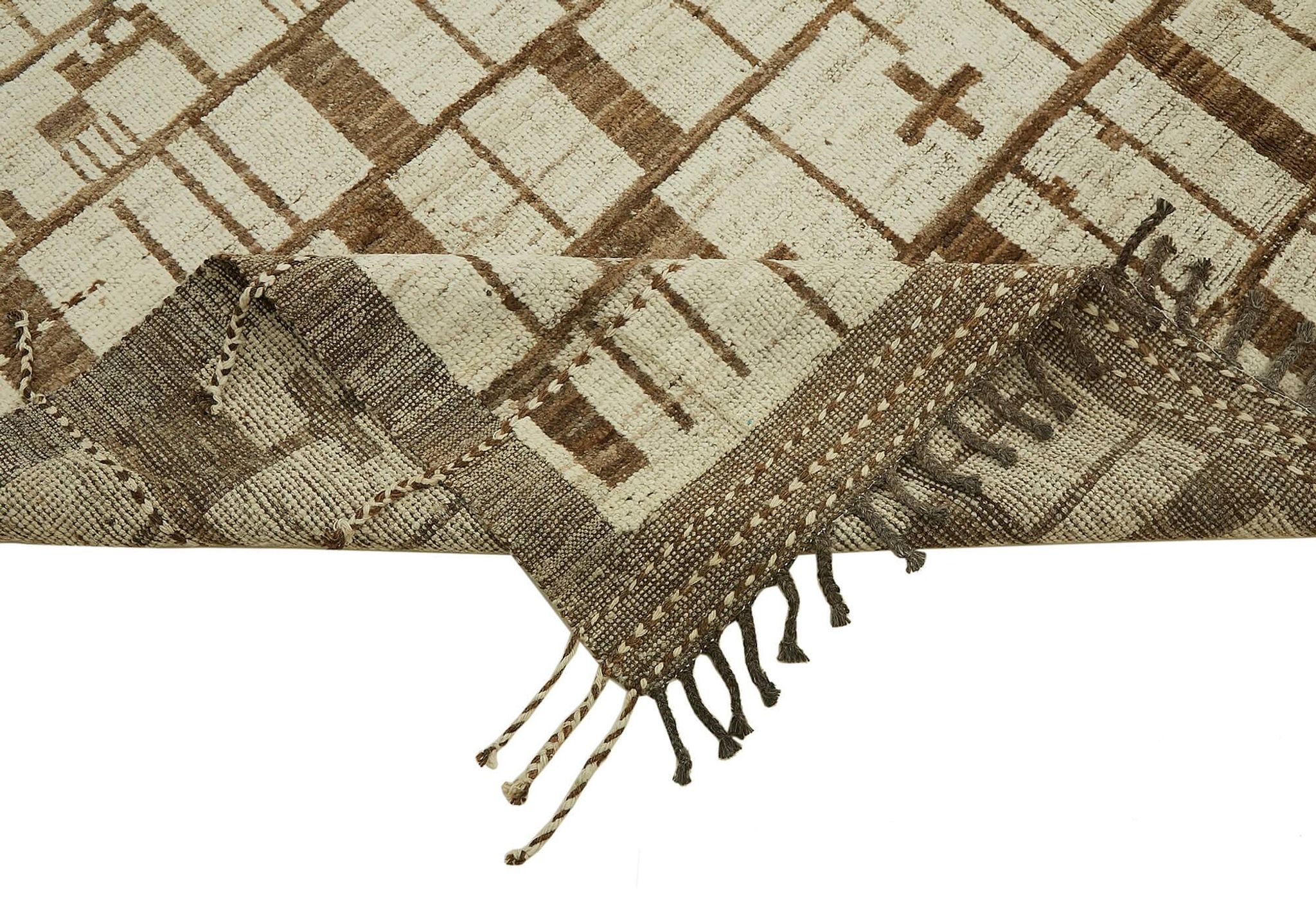 Hand-Knotted Tribal Unique 278 cm x 396 cm Beige Wool Carpet