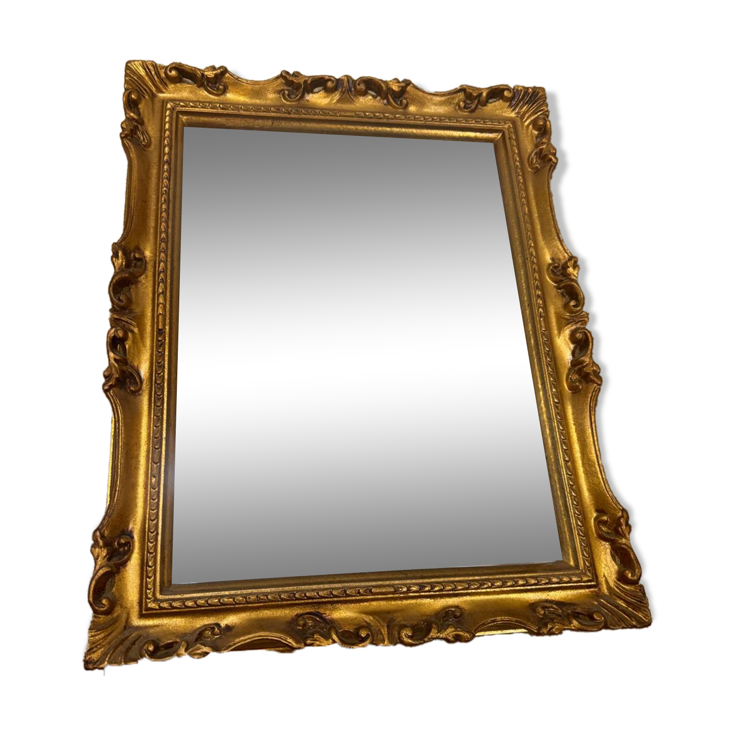 Beveled gold mirror