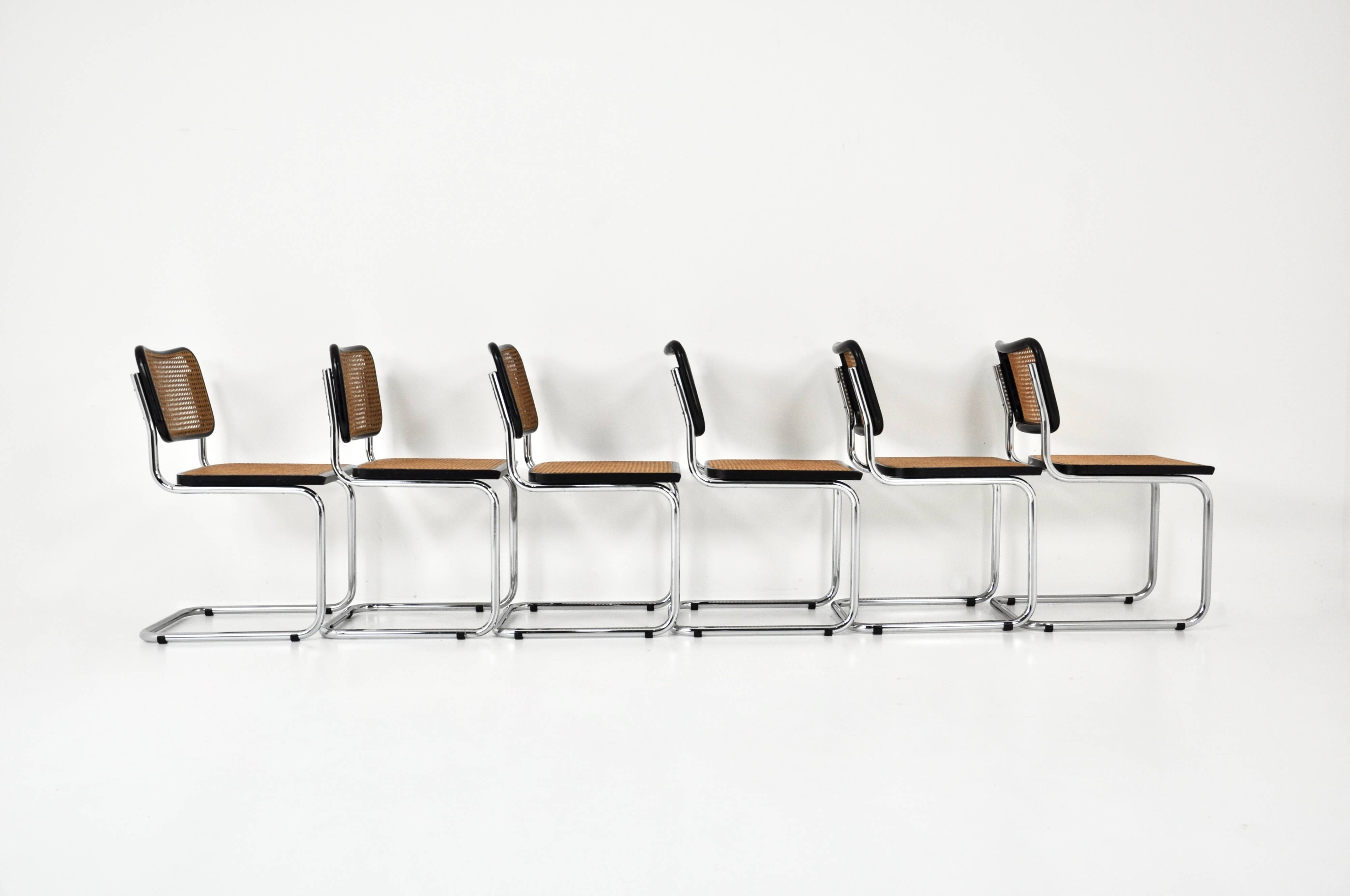 Ensemble de 6 chaises de salle à manger style B32 par Marcel Breuer