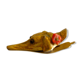 Ancient greyhound-headed mail clip, bronze