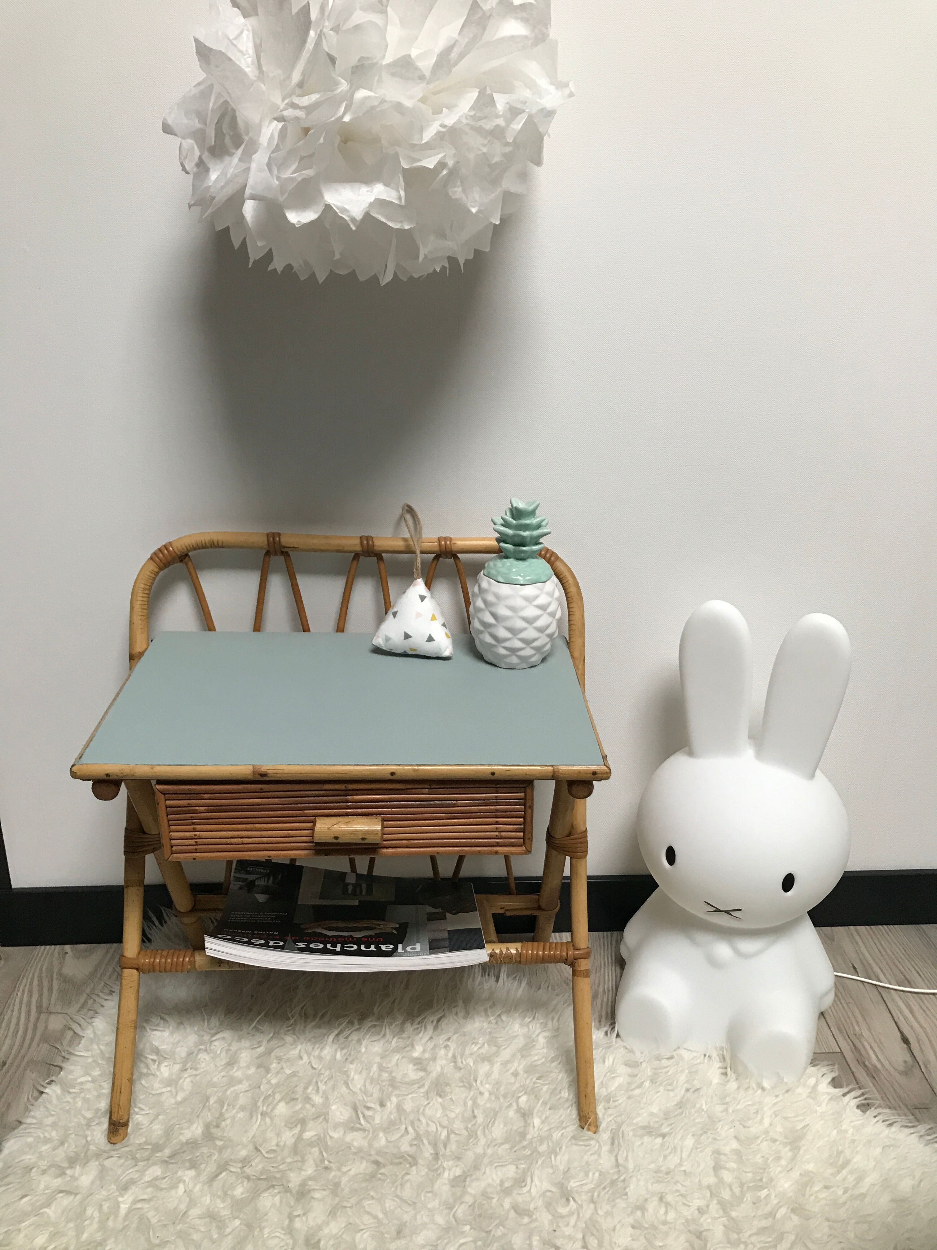 Vintage rattan bedside