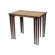 Scandinavian Modern Rosewood Nesting Tables with Drumstick Legs