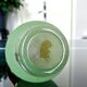 Vintage Carafe in Green and Gold Granite Glass - Vintage Tableware