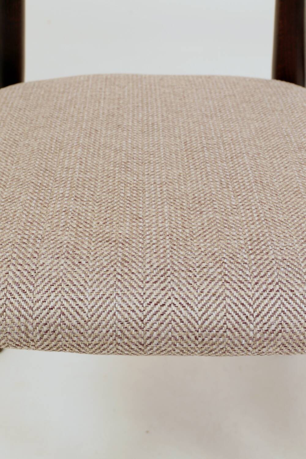 Set of 4 Modern Beech Wood Dining Chair, Herringbone red fabric