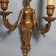 Paire anciennes appliques cariatides bronze doré, électrifiées 4 feux CS862