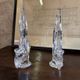 Pair of crystal candlesticks Vannes le Chatel Lorraine