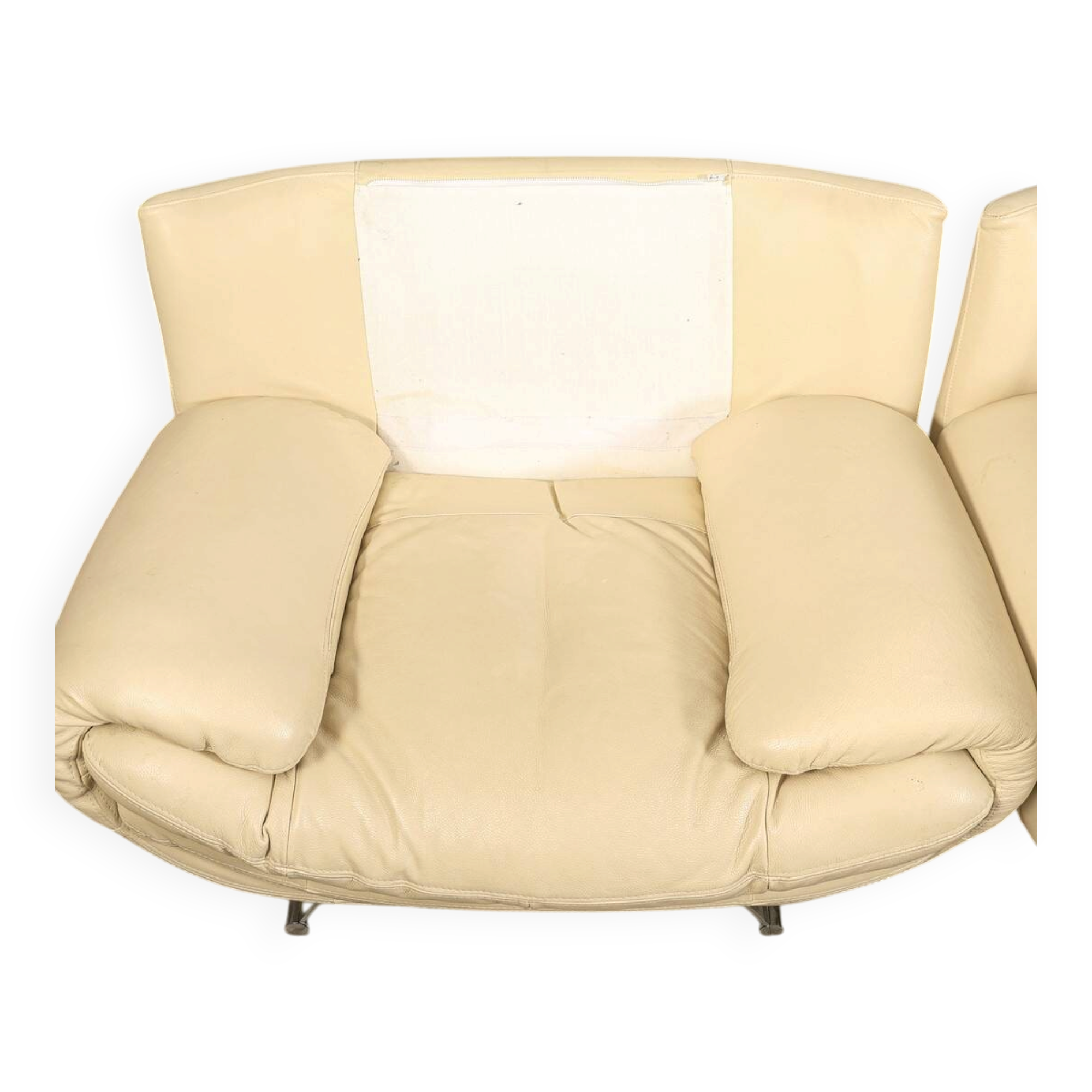 Paire de fauteuils contemporains en similicuir