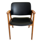 Black skai armchair by Cees Braakman for Pastoe 1950