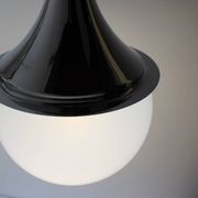 Space age glass and chrome ball suspension