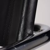 Pair of Matteo Grassi MG5 chairs in black leather and chrome