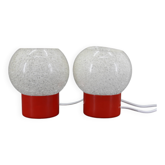 1970s Pair of Nightstands Lamps by Pokrok Zilina, Czechoslovakia