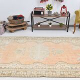 6x9 Peach Orange Antique Vintage Rug 175x293Cm SK 21471