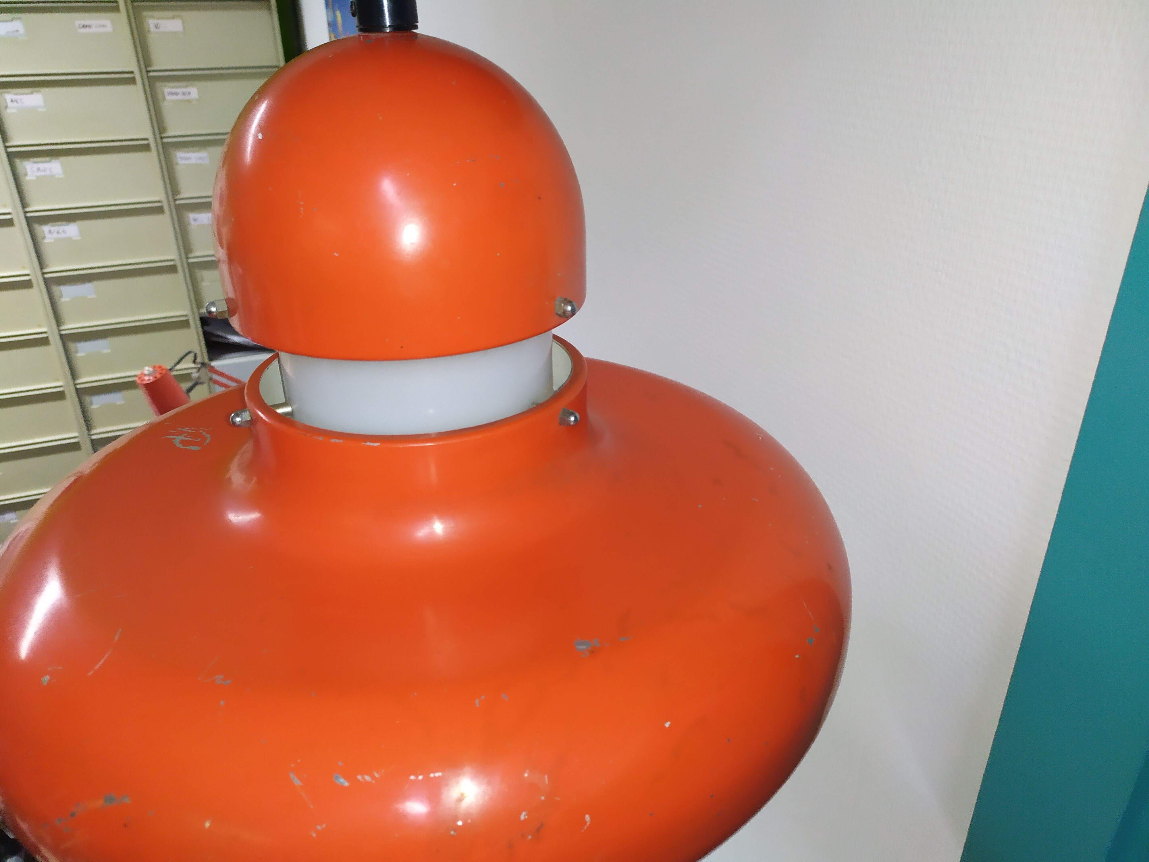 Orange suspension lamp