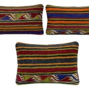 Set of 2 vintage kilim cushion covers 28x58 cm