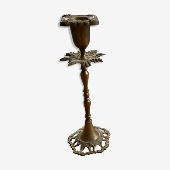 Ancient flowered bronze candlesticks