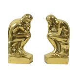 Italian Brass Bookends The Thinker Rodin Regina 18cm