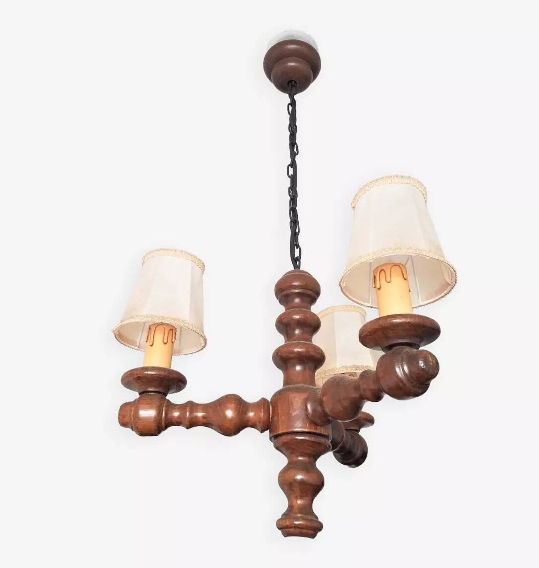 Antique wooden chandelier