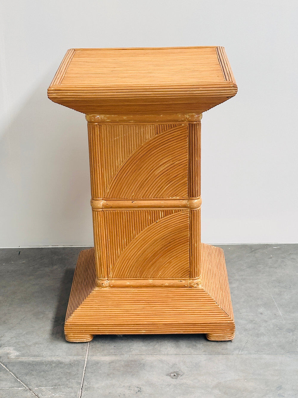 French split bamboo pedestal / plinth, 1970s