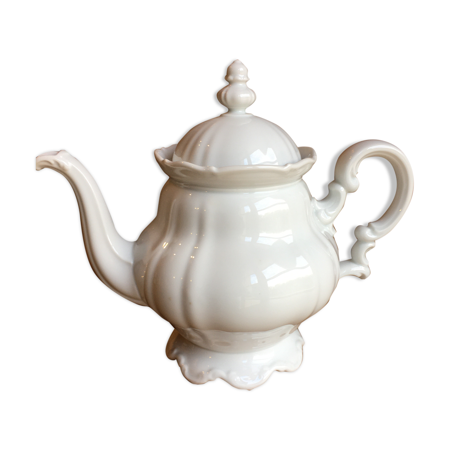 White porcelain teapot