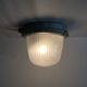 Large porthole wall light Holophane CE 200 glass and cast iron