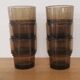 Set of 6 smoked brown glass water glasses Vereco 70'S Vintage