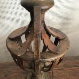 Pair of wooden lamps