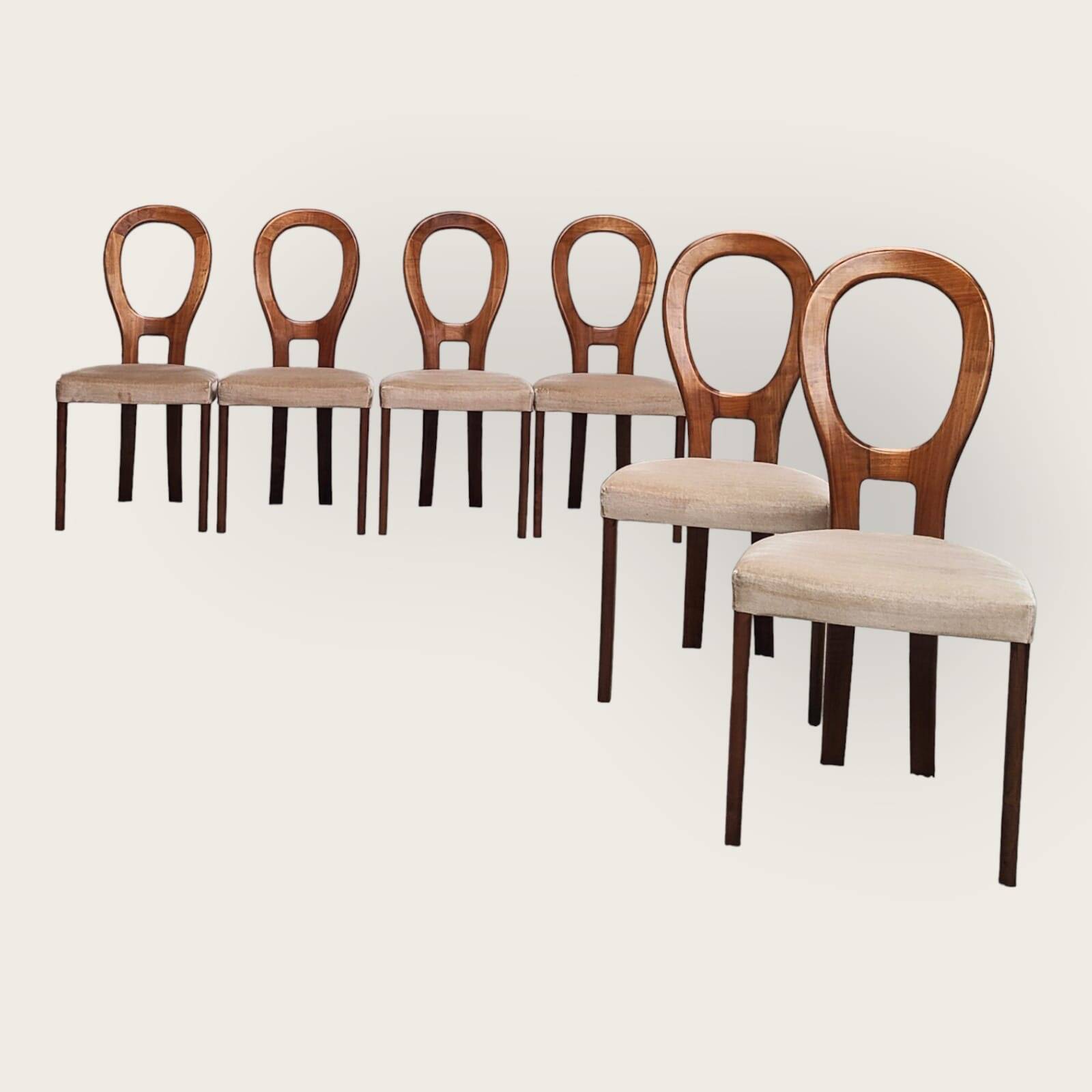 Zes Mid Century eettafel stoelen