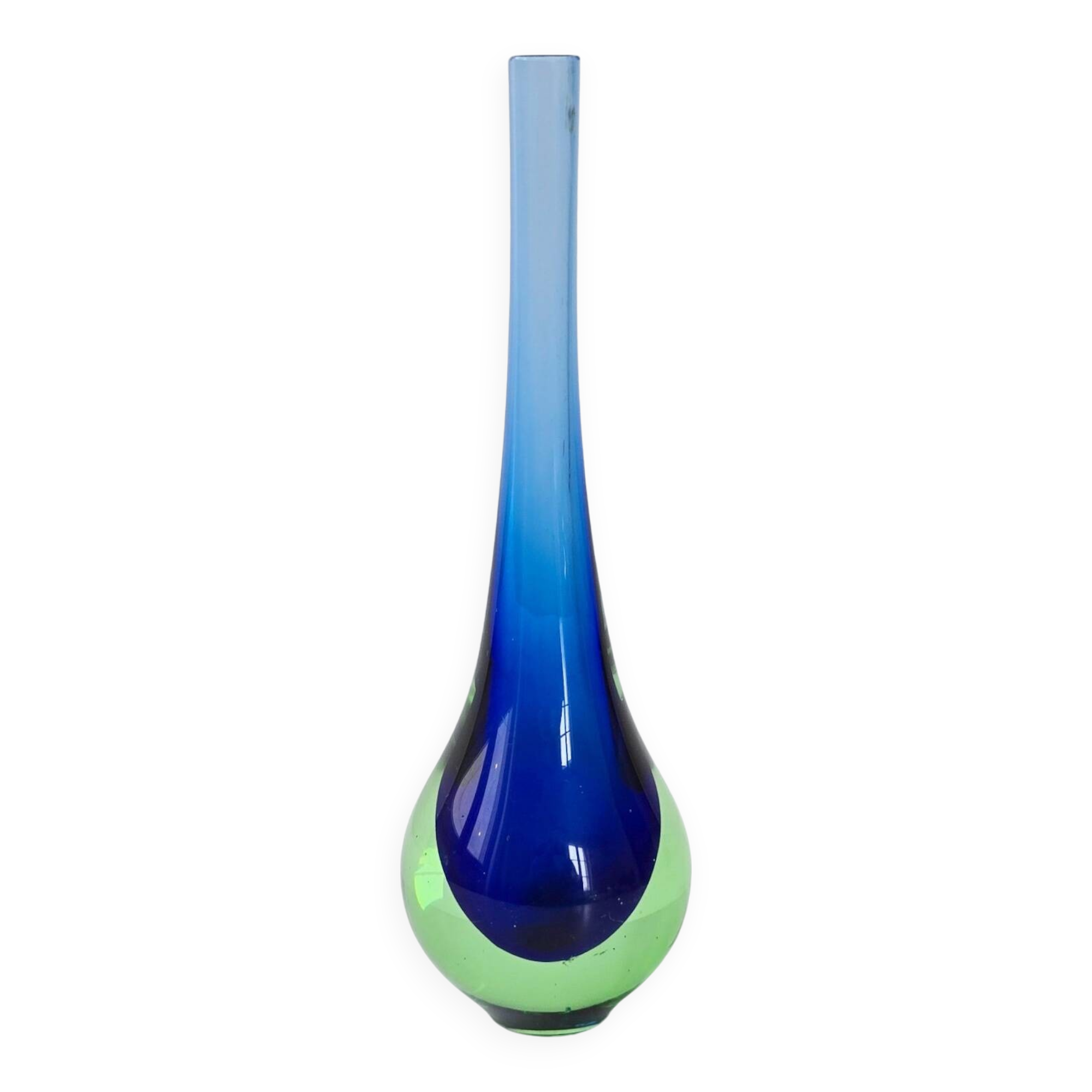 Vase soliflore en verre de Murano Sommerso 1960