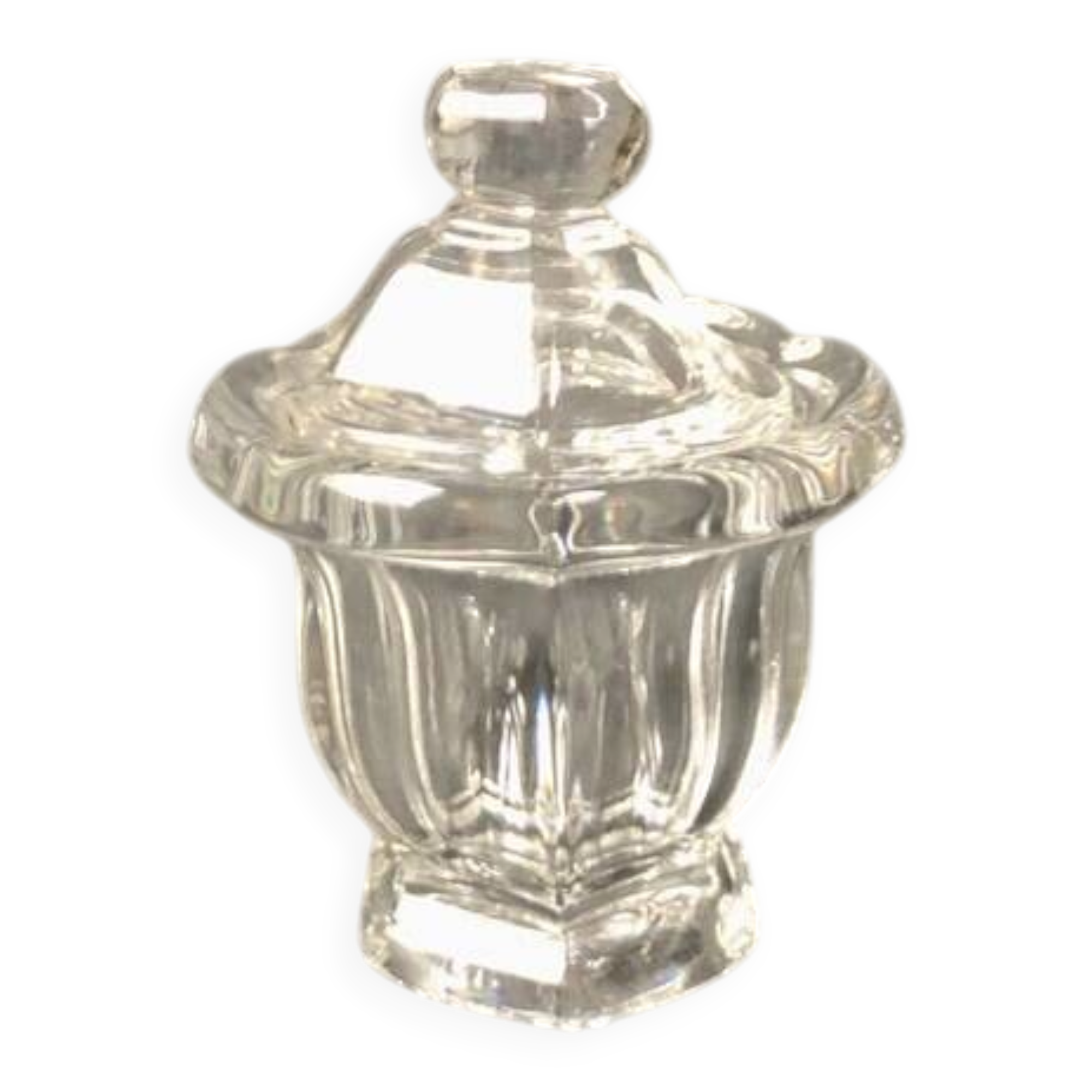 Vintage Baccarat Crystal Mustard/Jam/Honey Jar, Harcourt Missouri Model, Fr