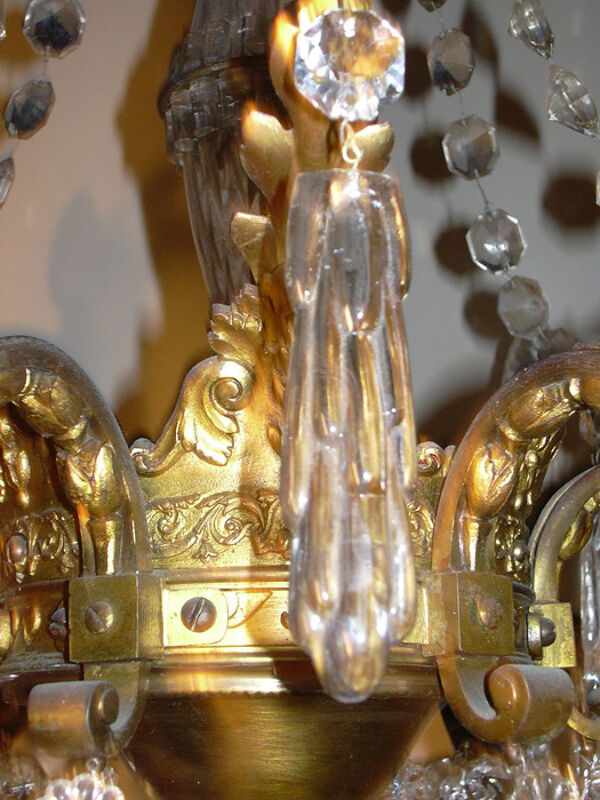 Chandelier, crystal bronze chandelier with dragon heads