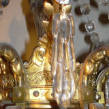 Chandelier, crystal bronze chandelier with dragon heads