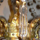 Chandelier, crystal bronze chandelier with dragon heads