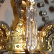 Chandelier, crystal bronze chandelier with dragon heads