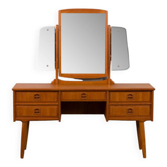 Scandinavian teak dressing table with adjustable mirror, 1960s
