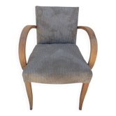 Chic Art Deco bridge armchair from the 50s, completely restored and hand-sewn.