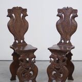Pair of Hand-Carved Late 19th Century Chairs – Ornate Antique Craftsmanship