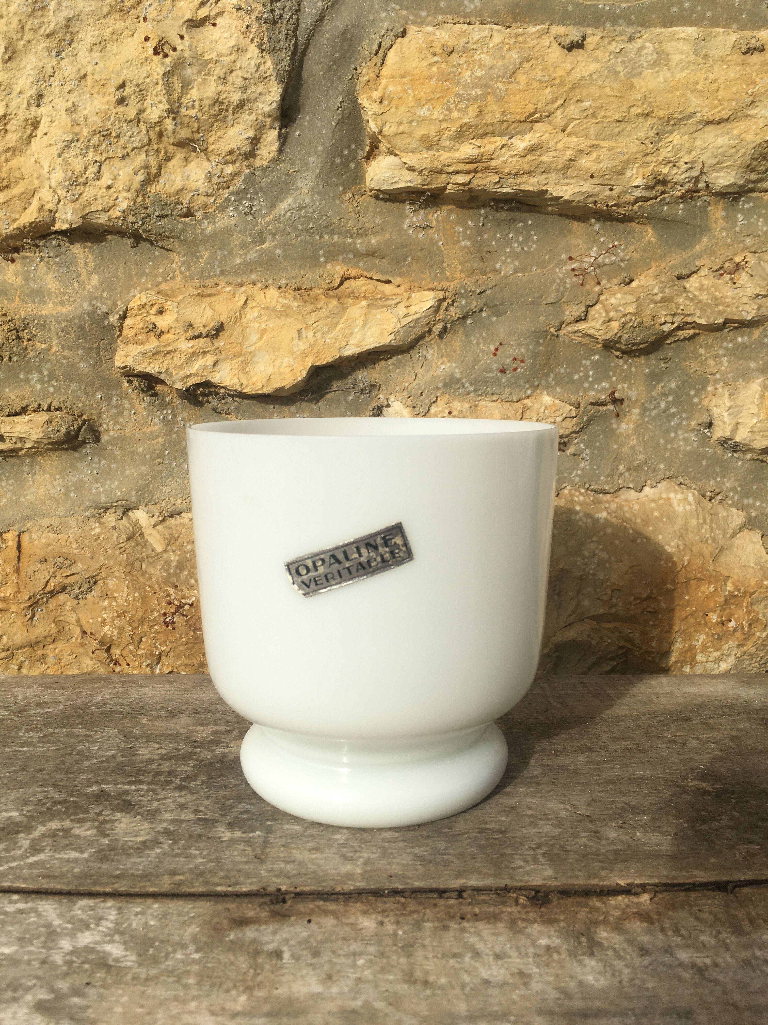 White opaline pot
