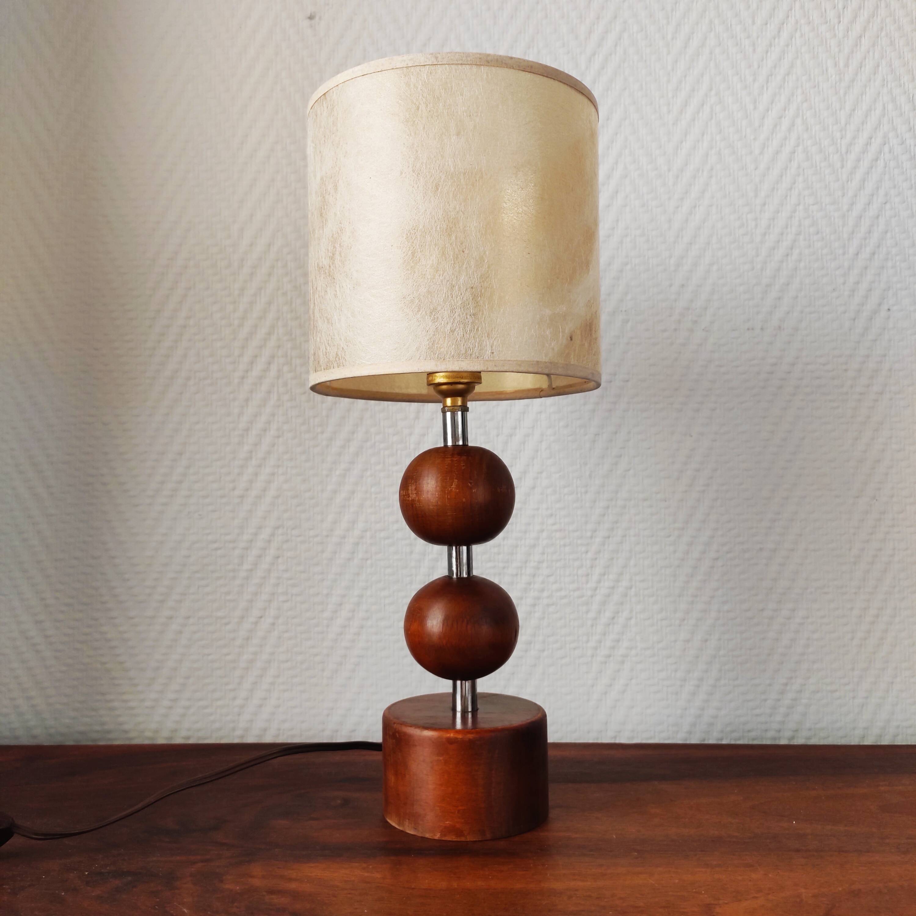 Scandinavian wooden lamp 1960